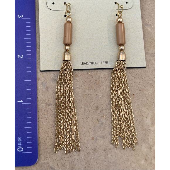 2/$24! Earrings Stony Gold and Tan - Picture 4 of 5